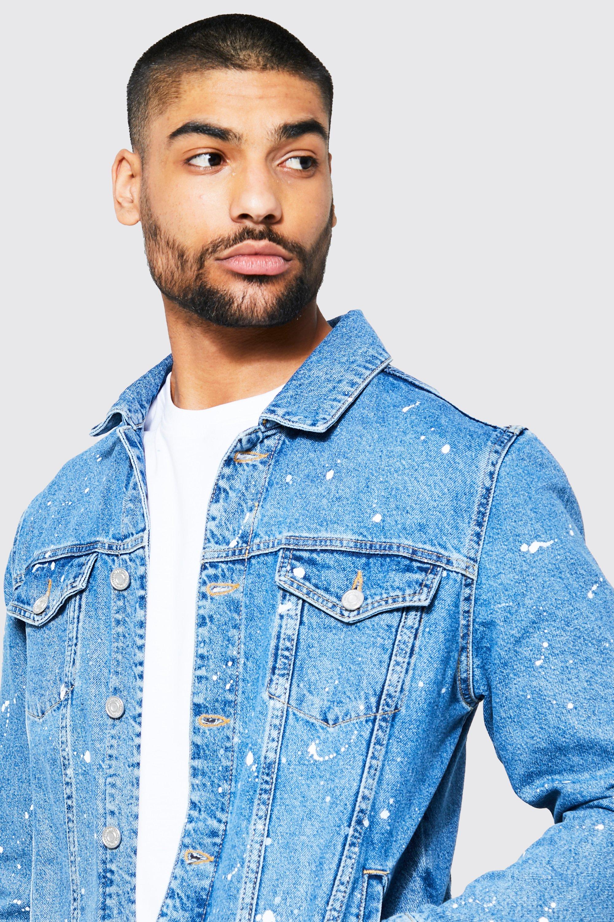 Paint splatter jean on sale jacket